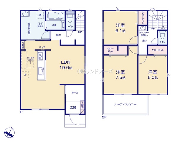碧南市入船町7丁目（戸建）12（建売・3LDK・2,390万円）の間取り図