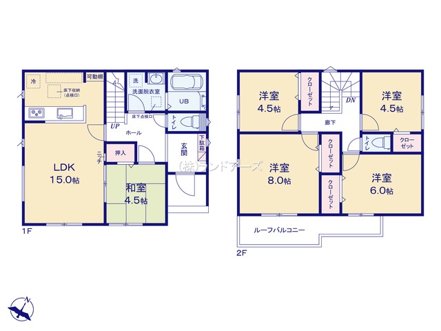 碧南市入船町7丁目（戸建）13（建売・5LDK・2,090万円）の間取り図
