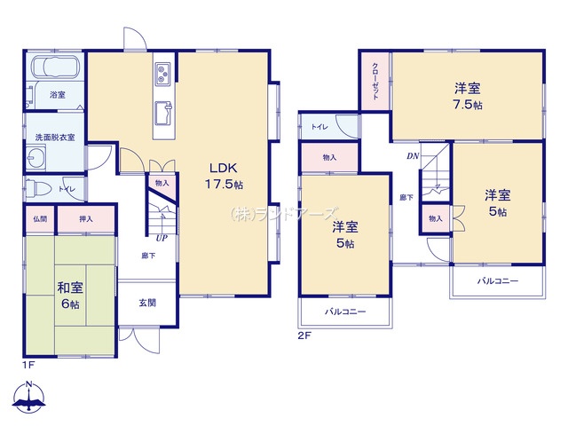 一宮市奥町字神田（中古戸建・4LDK・1,680万円）の間取り図