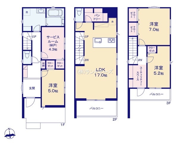 名古屋市北区清水2（建売・3SLDK （S）・5,790万円）の間取り図