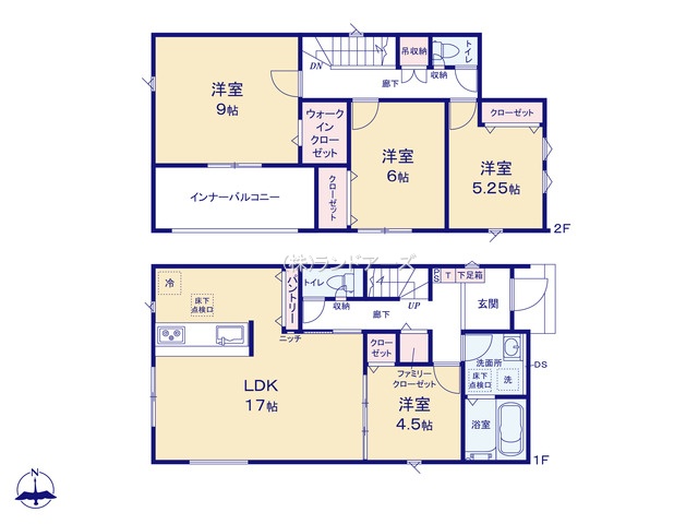 あま市七宝町川部出屋敷（戸建）01（建売・4LDK・3,174万円）の間取り図