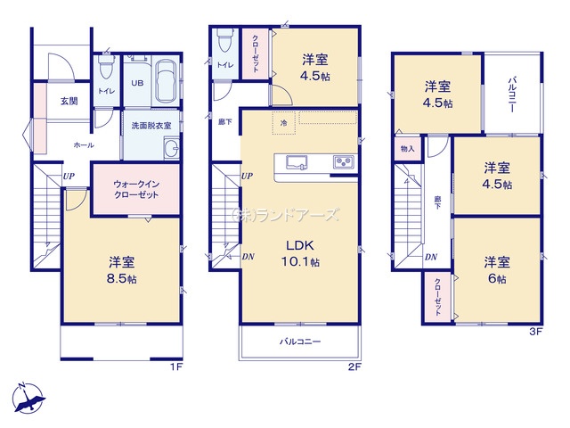 一宮市今伊勢町宮後字郷中（戸建）D（建売・5LDK・3,490万円）の間取り図