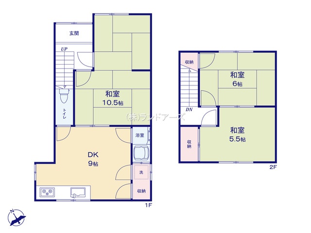 愛西市町方町彦作堤外（中古戸建・4DK・198万円）の間取り図