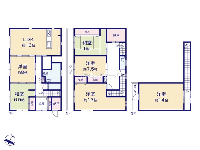 弥富市平島東3丁目(中古戸建・6LDK・2,499万円)の間取り図