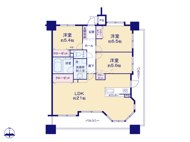パステル音羽（・3LDK・2,849万円）の間取り図