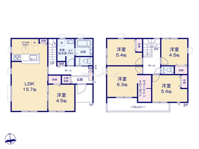 知多郡武豊町大字東大高字本田（戸建）02（建売・5LDK・2,790万円）の間取り図