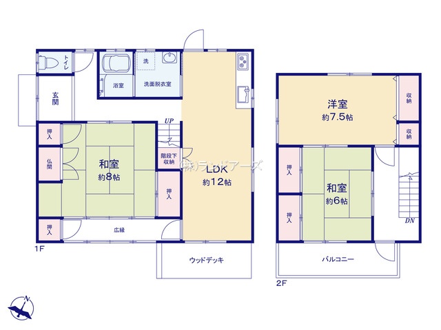 弥富市前ケ平2丁目(中古戸建・3LDK・1,290万円)の間取り図