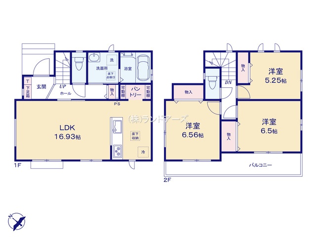 名古屋市緑区大高町東古根A(建売・3LDK・2,990万円)の間取り図