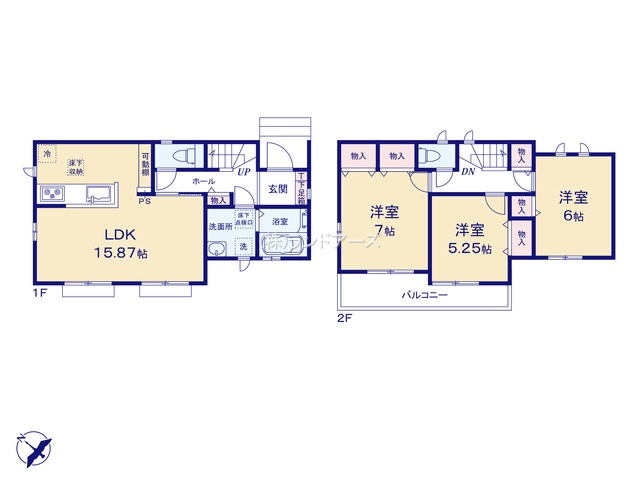 名古屋市緑区大高町東古根B(建売・3LDK・2,990万円)の間取り図