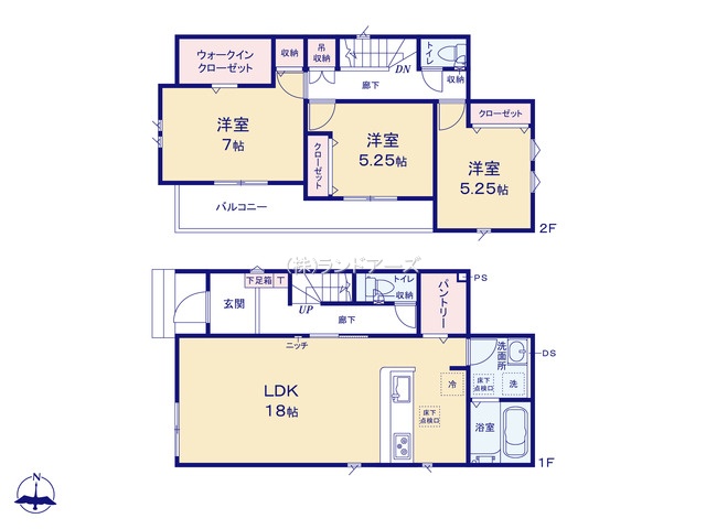 名古屋市守山区西城Ⅱ6(建売・3LDK・3,984万円)の間取り図