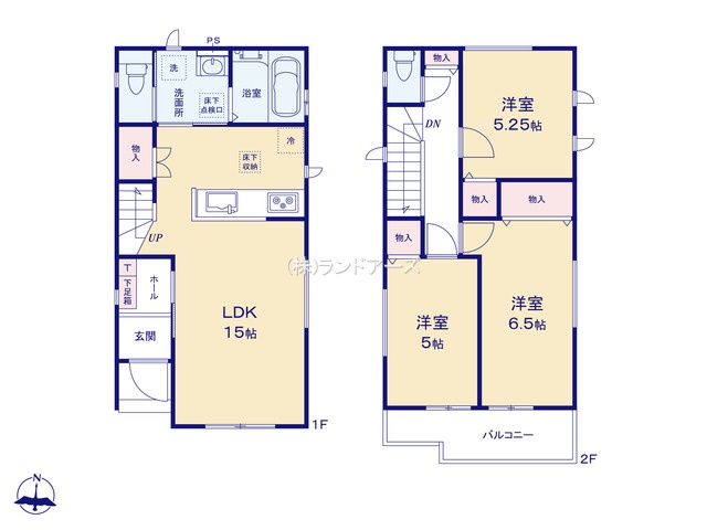 名古屋市南区天白町3丁目9番33（建売・3LDK・2,990万円）の間取り図