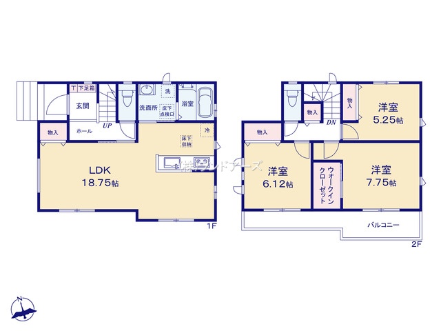 名古屋市天白区梅が丘A（建売・ 3LDK・3,790万円）の間取り図