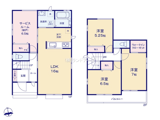 江南市宮後町砂場東（戸建）B（建売・3SLDK・3,290万円）の間取り図
