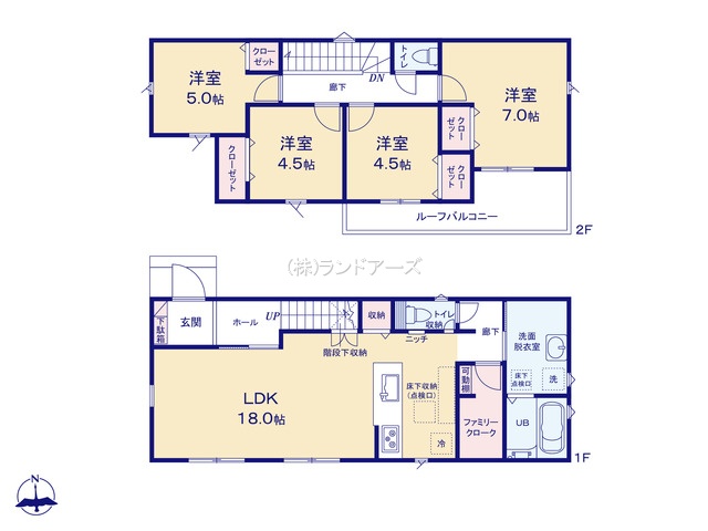 碧南市松江町6丁目（戸建）03（建売・4LDK・3,090万円）の間取り図