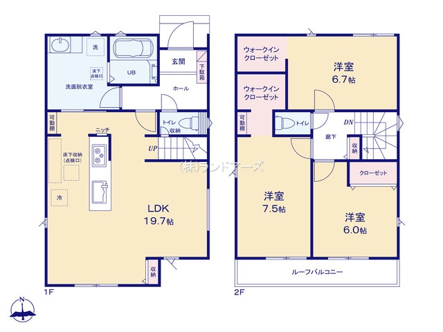 碧南市松江町6丁目（戸建）05（建売・3LDK・3,490万円）の間取り図