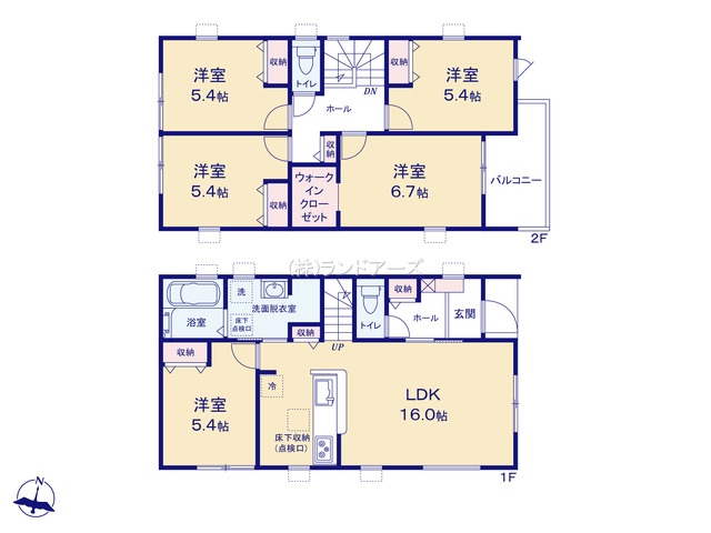弥富市平島東1丁目(戸建)02(建売・5LDK・3,190万円)の間取り図