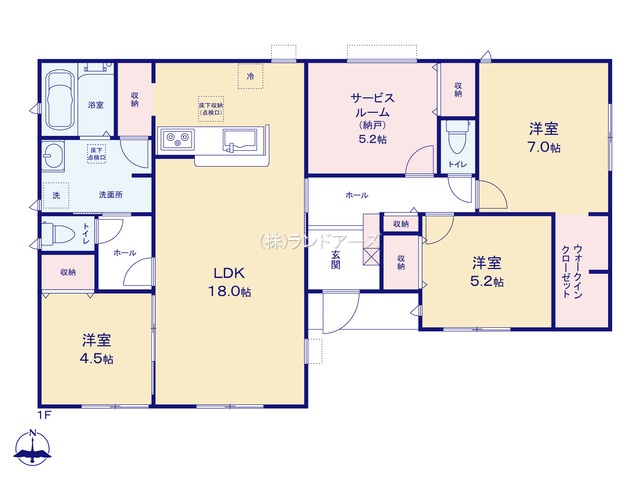 稲沢市祖父江町祖父江北川原(戸建)02(建売・3SLDK・2,680万円)の間取り図