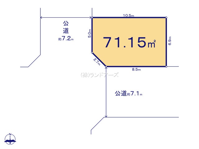名古屋市北区金城2丁目（土地）02（・・3,599万円）の間取り図