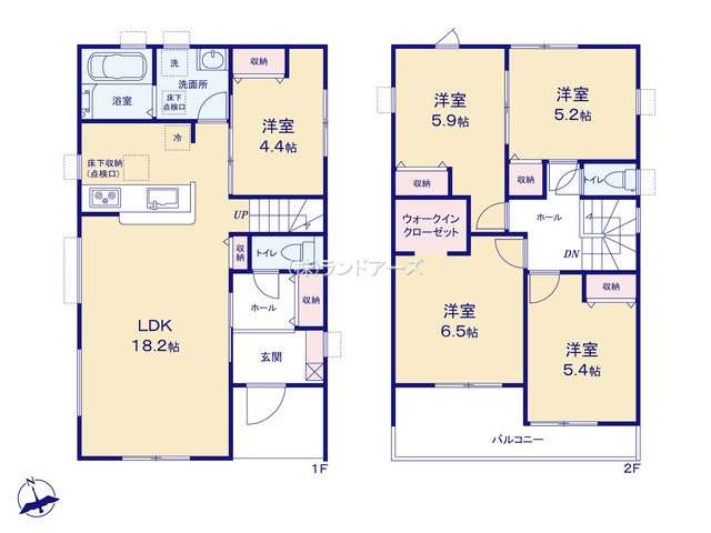 瀬戸市今林町(戸建)03(建売・5LDK・3,460万円)の間取り図