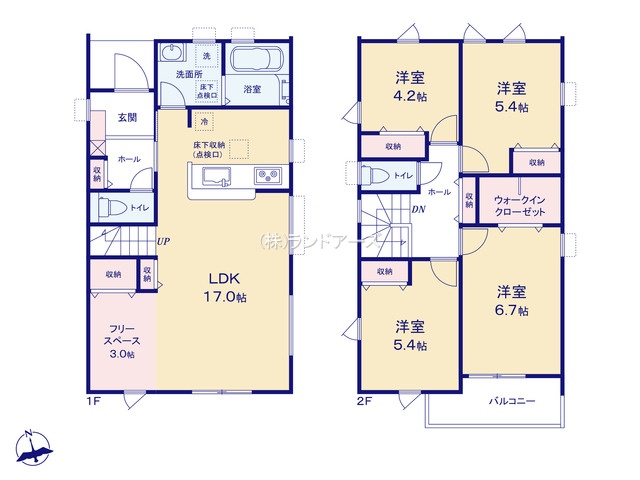 江南市小杁町本郷（戸建）02（建売・4LDK・2,650万円）の間取り図