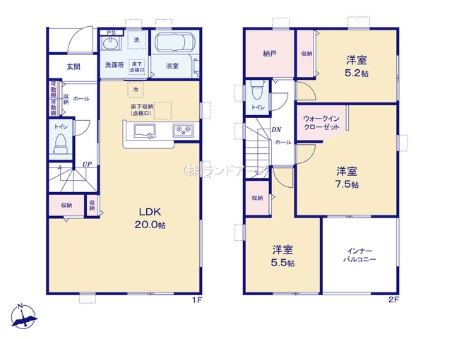 江南市小杁町本郷（戸建）04（建売・3LDK・2,650万円）の間取り図