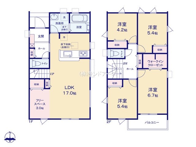 犬山市大字橋爪字末友（戸建）01（建売・4LDK・3,070万円）の間取り図
