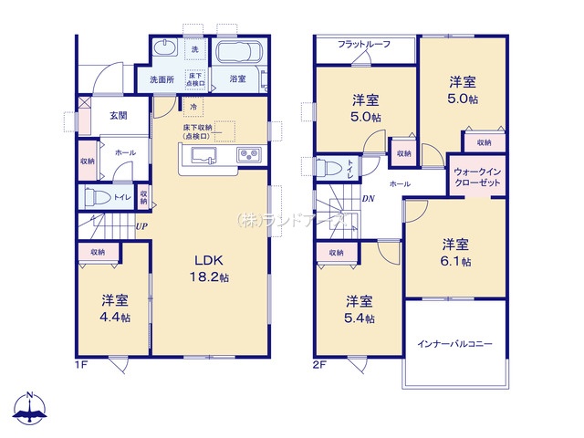 犬山市大字橋爪字末友（戸建）02（建売・5LDK・3,160万円）の間取り図