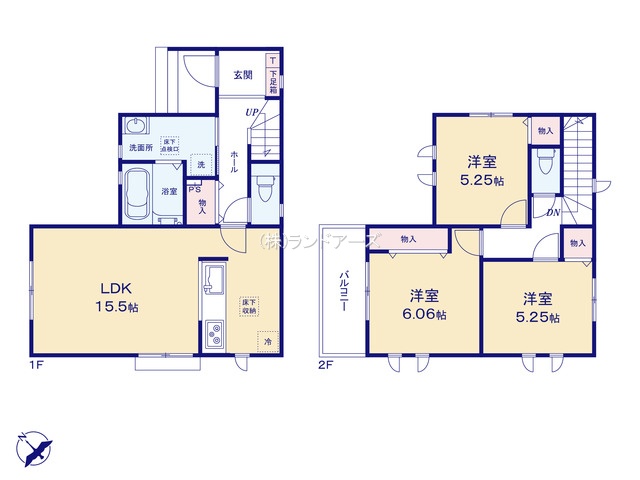 名古屋市守山区緑ヶ丘B(建売・ 3LDK・ 3,790万円)の間取り図
