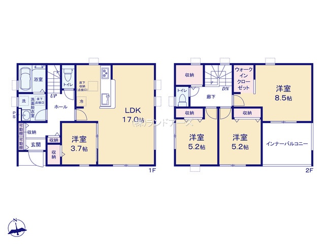 犬山市大字犬山（戸建）01（建売・4LDK・3,180万円）の間取り図