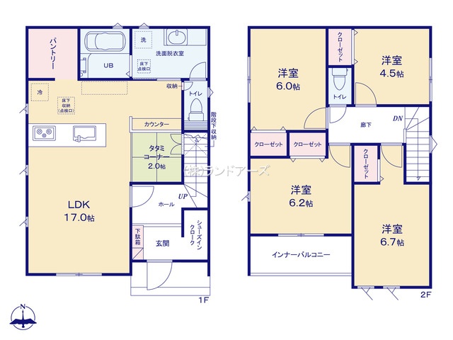 一宮市今伊勢町馬寄字呑光寺西（戸建）03（建売・4LDK・3,390万円）の間取り図