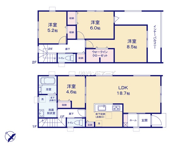 名古屋市天白区島田2（建売・4LDK・4,480万円）の間取り図