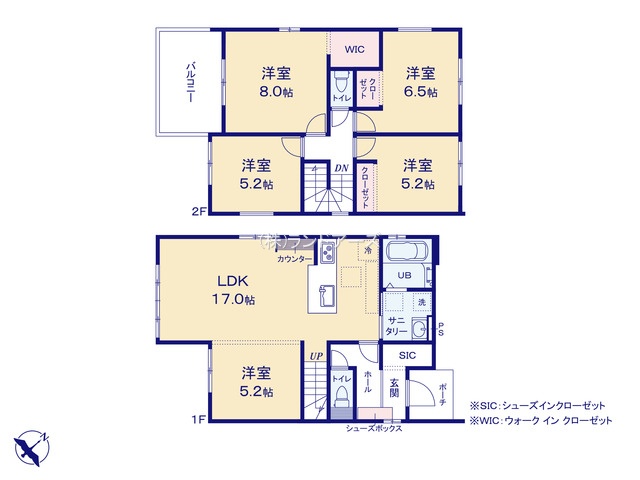 江南市高屋町旭（戸建）01（建売・4LDK・3,499万円）の間取り図