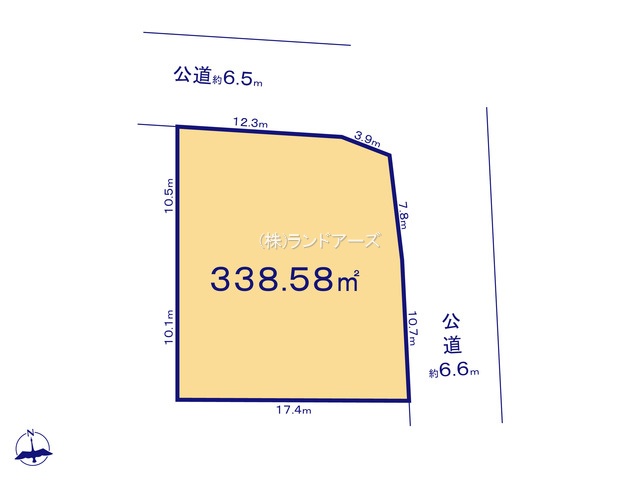犬山市大字羽黒新田字樗畑（土地）02（・・1,999万円）の間取り図