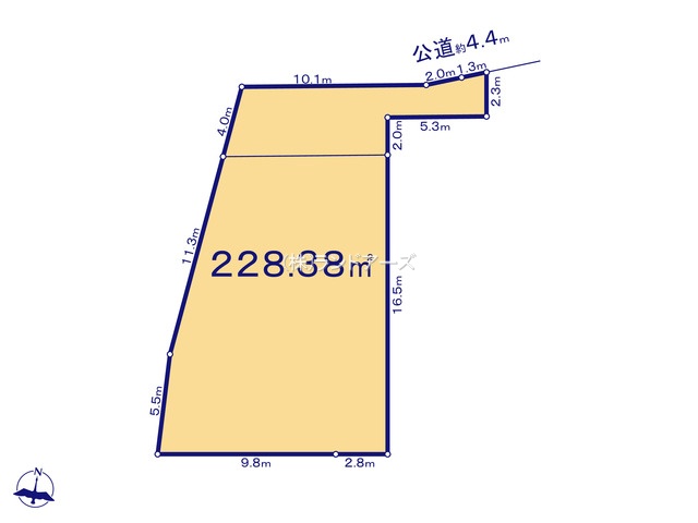 一宮市明地字江畔（土地）01（・・1,300万円）の間取り図