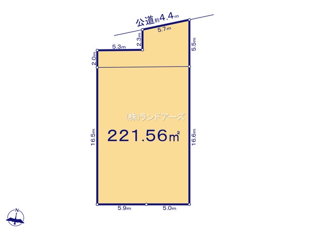 一宮市明地字江畔（土地）02（・・1,300万円）の間取り図