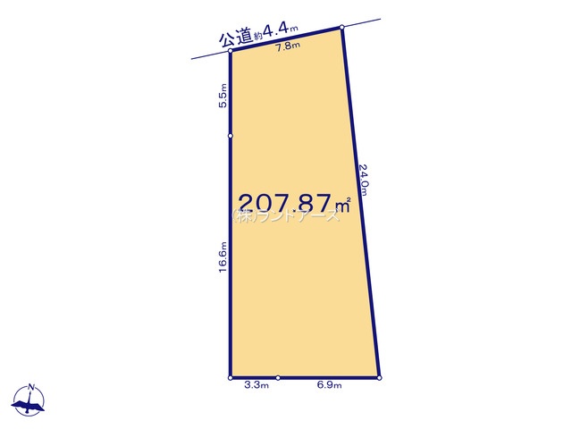 一宮市明地字江畔（土地）03（・・1,350万円）の間取り図