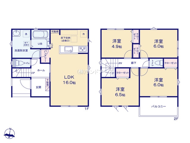 一宮市明地字江畔（戸建）05（建売・4LDK・2,690万円）の間取り図
