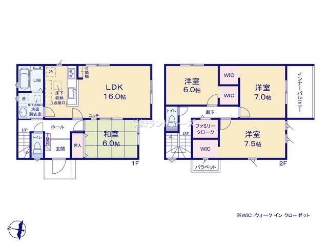 一宮市明地字江畔（戸建）06（建売・4LDK・2,790万円）の間取り図