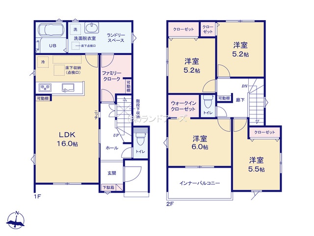 一宮市明地字江畔（戸建）07（建売・4LDK・2,690万円）の間取り図
