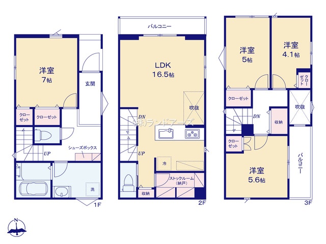 名古屋市中村区五反城町2（建売・4LDK・4,690万円）の間取り図