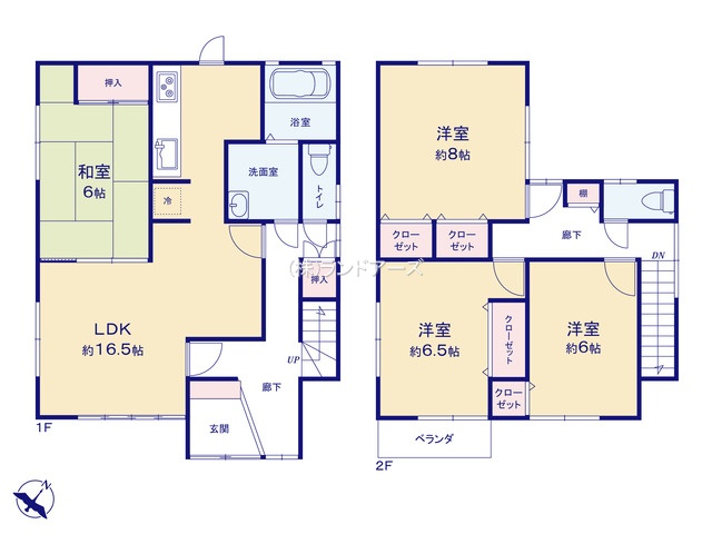江南市古知野町宮前（中古戸建・・1,699万円）の間取り図