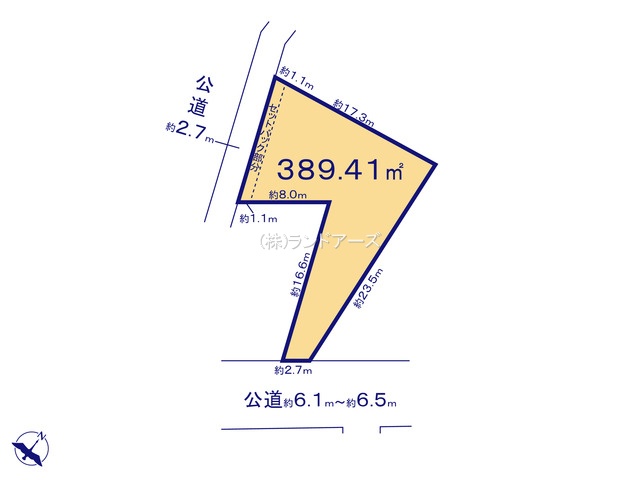 弥富市五之三町福島(土地)A(・・1,200万円)の間取り図