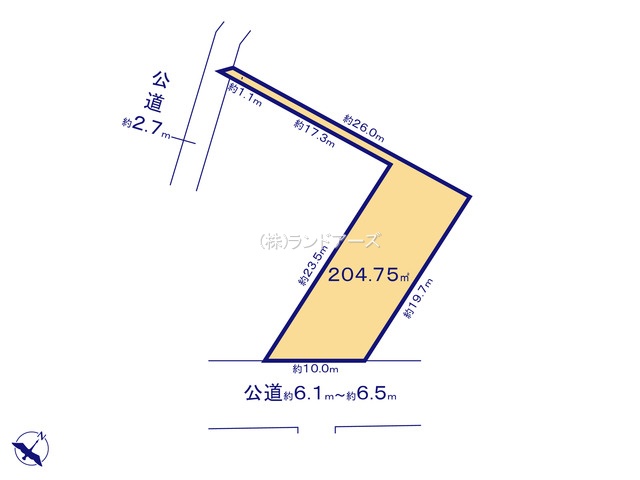 弥富市五之三町福島(土地)B(・・1,100万円)の間取り図