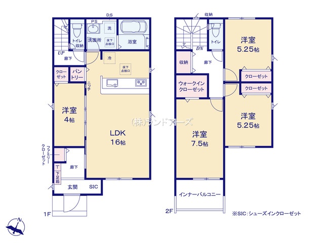 一宮市苅安賀1丁目（戸建）01（建売・4LDK・3,890万円）の間取り図