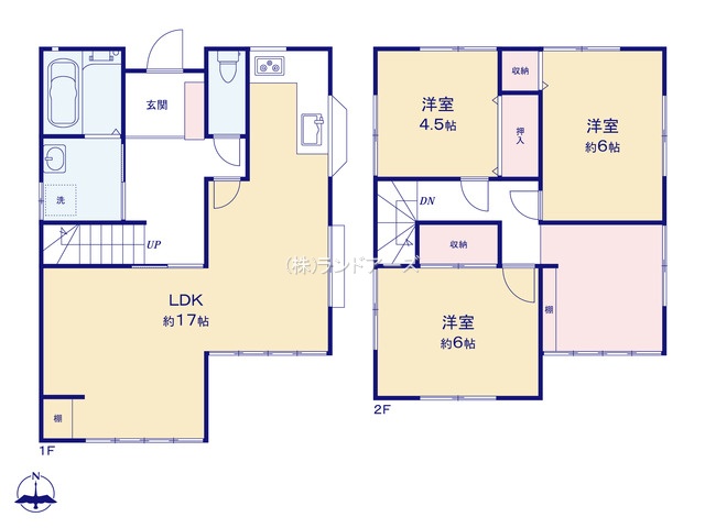 碧南市荒子町3丁目（中古戸建・3LDK・1,899万円）の間取り図