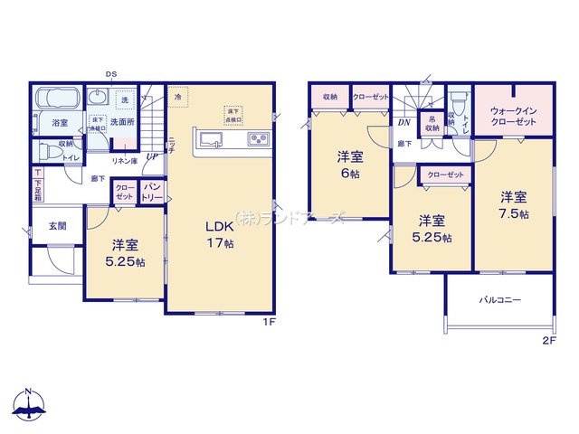 江南市東野町新田（戸建）03（建売・4LDK・3,080万円）の間取り図