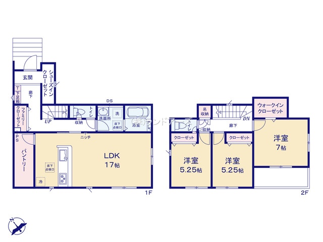 瀬戸市東権現町(戸建)01(建売・3LDK・3,730万円)の間取り図