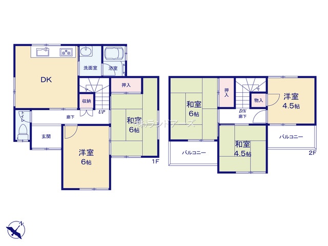 愛西市赤目町海用（中古戸建・5DK・699万円）の間取り図