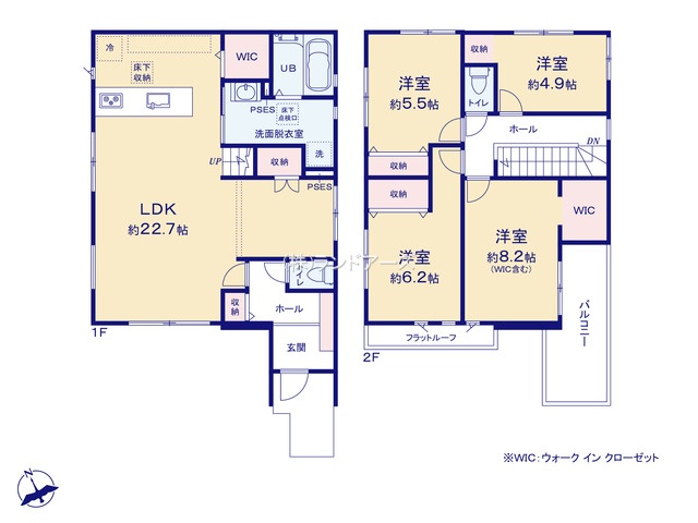 名古屋市南区内田橋1丁目（戸建）02（建売・4LDK・5,399万円）の間取り図