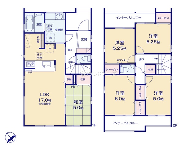 知多市つつじが丘1丁目（戸建）01（建売・5LDK・4,180万円）の間取り図